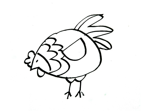 Learn to draw simple strokes, tutorial on how to draw a cute chicken