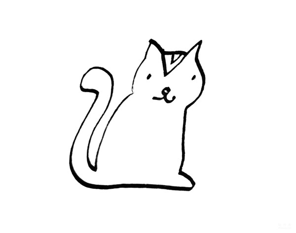 Learn to draw simple drawings, patterned cats