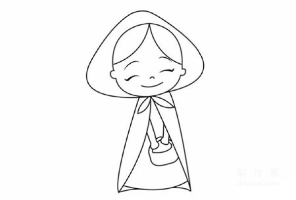 Learn to draw simple drawings, simple drawings of Little Red Riding Hood