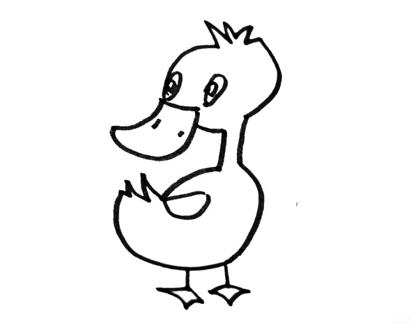 Learn to draw simple strokes and look back at the little duck