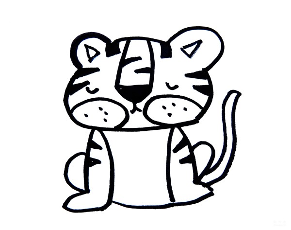 Learn to draw simple strokes, proud little tiger