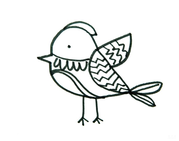 Learn to draw simple drawings, fluttering birds