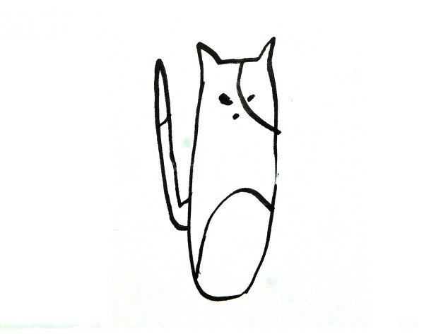 Learn to draw simple drawings, long-tailed cats