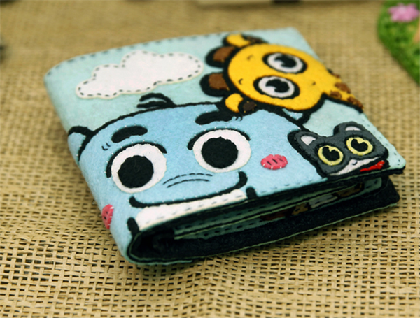 DIY creative handmade non-woven Crazy Zoo coin purse