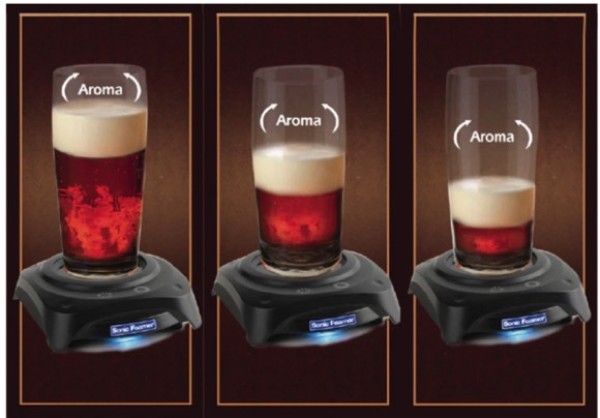 Ultrasonic beer frother makes beer taste better