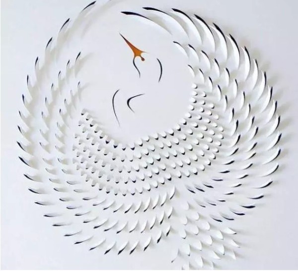 Picture display of creative paper-cut art works