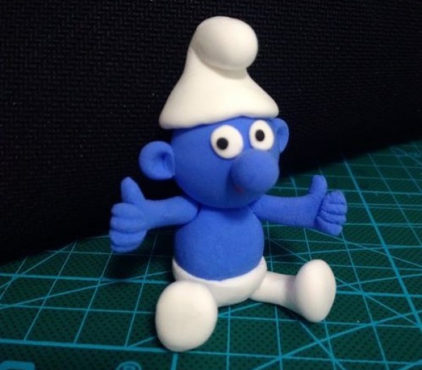 Illustrated tutorial for making Smurfs from ultra-light clay, simple DIY crafts for children