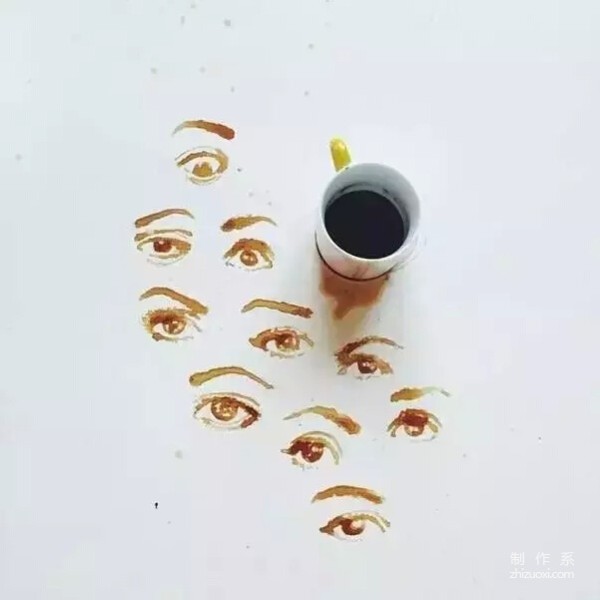 Painting with coffee and honey is so beautiful!