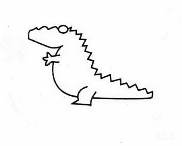 Learn to draw simple drawings, little crocodile