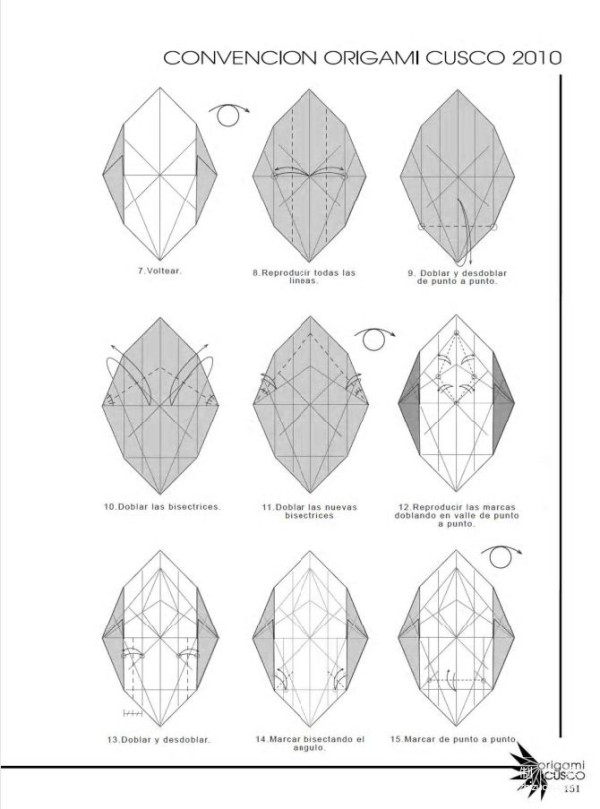 Origami art hand-making tutorial, David Llanque plesiosaur animal origami hand-making drawing tutorial