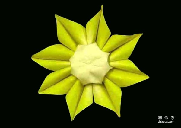 Paper art hand-making tutorial, eight-petal sun flower hand-made origami illustrated tutorial