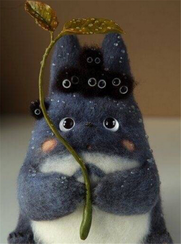 Cute handmade DIY wool felt chinchilla