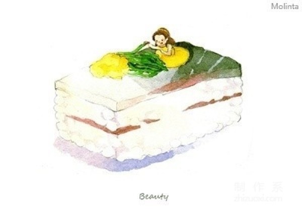 Sushi and fairy tales cute hand drawn illustrations