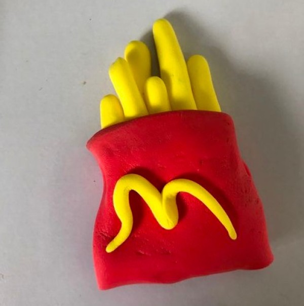 How to make French fries from clay Super light clay French fries tutorial pictures