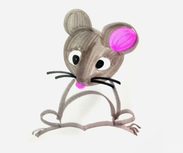 A collection of pictures of simple simple drawings for kindergarten children, simple drawing methods of colorful little mice