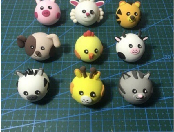 A set of instructional illustrations on how to make cute little clay animals