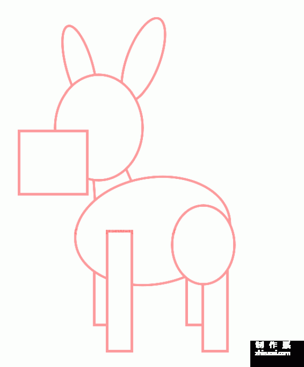 A collection of step-by-step pictures of simple drawings for kindergarten children, simple drawings of cute little animals, simple drawing methods of colored little donkeys