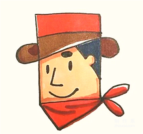 Cartoon Cowboy Simple Drawing 4