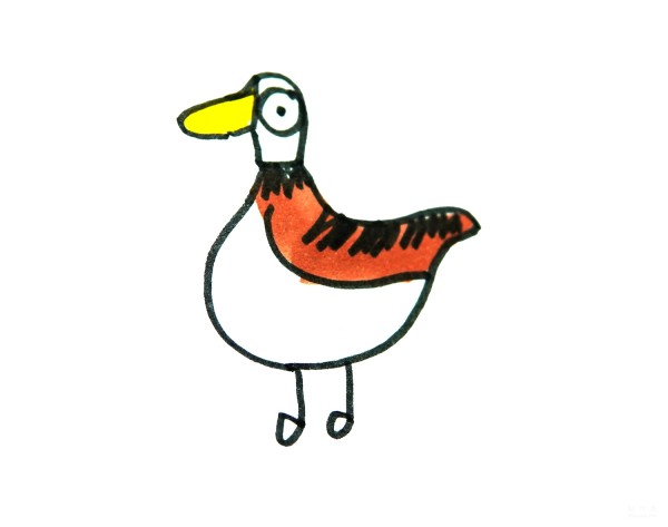 Learn to draw simple strokes, little fat duck