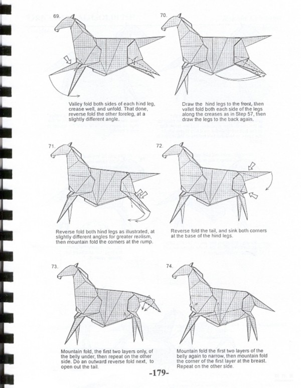 Paper art hand-making tutorial, Ronald Koh animal origami horse hand-made origami drawing tutorial