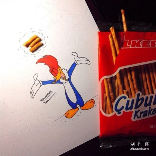 Healing illustrations: creative paintings mixed with snacks