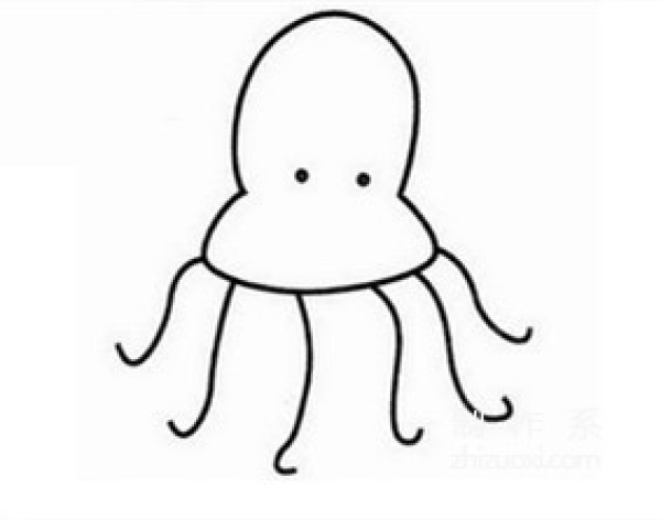 Learn to draw simple drawings, octopus