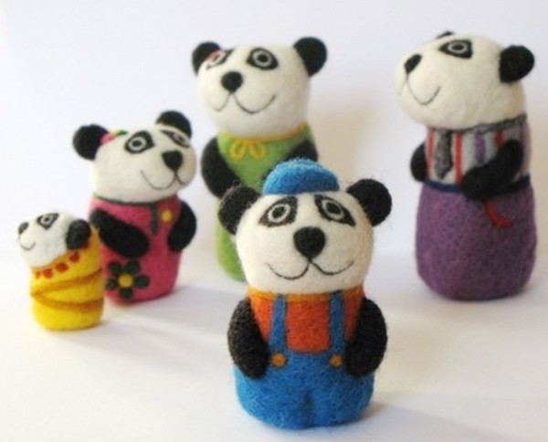 Wool felt handmade DIY zoo cute little animals