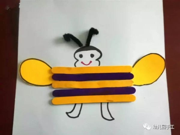 Illustrated tutorial for making popsicle sticks with little bees