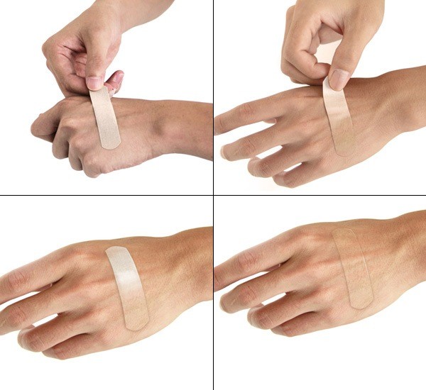 Magic color-changing band-aid