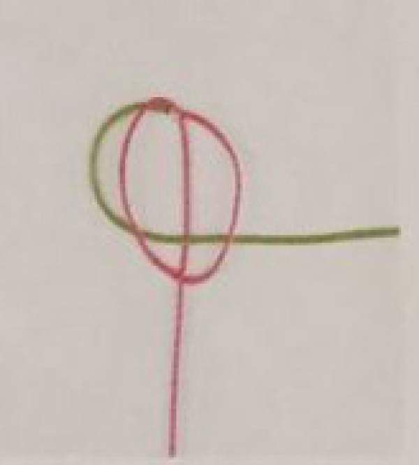 Illustration of how to braid Chinese button knot