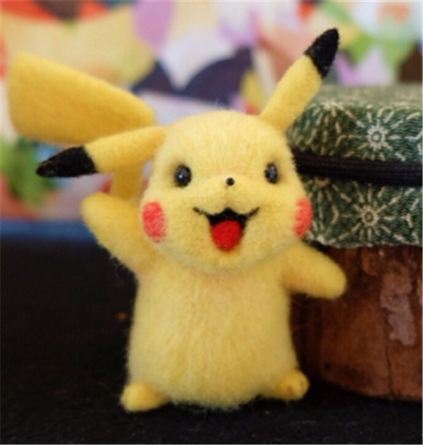 Cute Pikachu handmade wool felt work from Pokemon