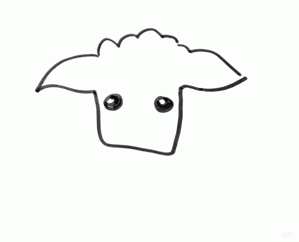 Learn to draw simple strokes, tutorial on how to draw a cute lamb