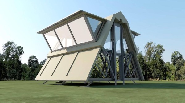 Transforming truck can be transformed into a three-story villa in minutes