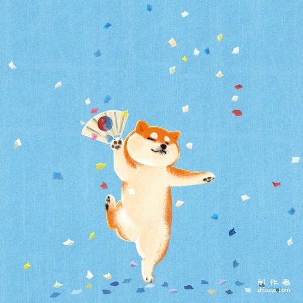 Silly and cute Shiba Inu illustration pictures