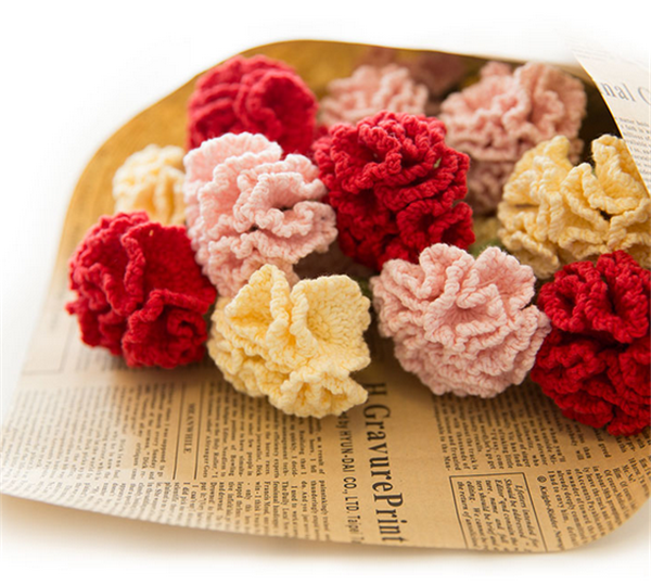 Appreciation of Carnation Bouquet Crochet Flower Creative DIY Works