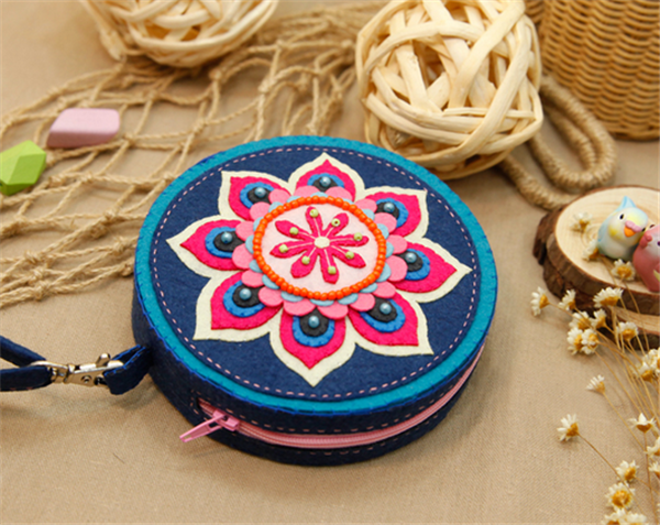 Handmade fabric creative non-woven DIY ethnic style coin purse