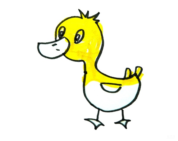 Learn to draw simple strokes, cute little yellow duck