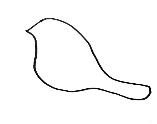 Learn to draw simple drawings, pointed bird