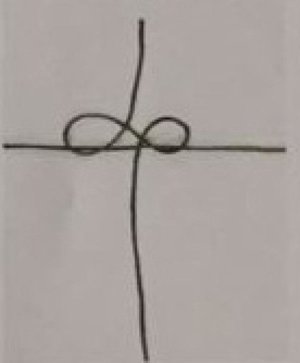 Illustration of the oblique knot knitting method