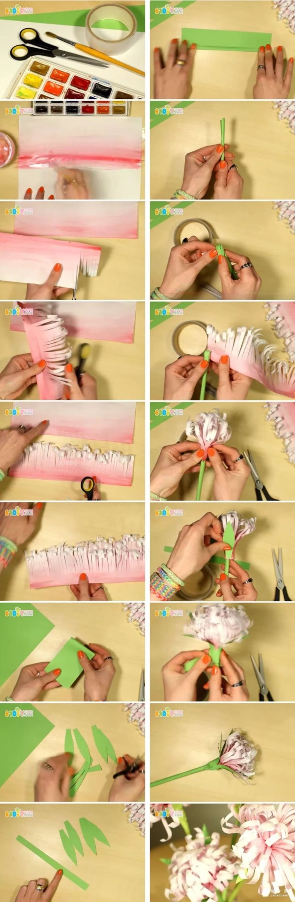 Origami tutorial for Ching Ming Festival paper chrysanthemums