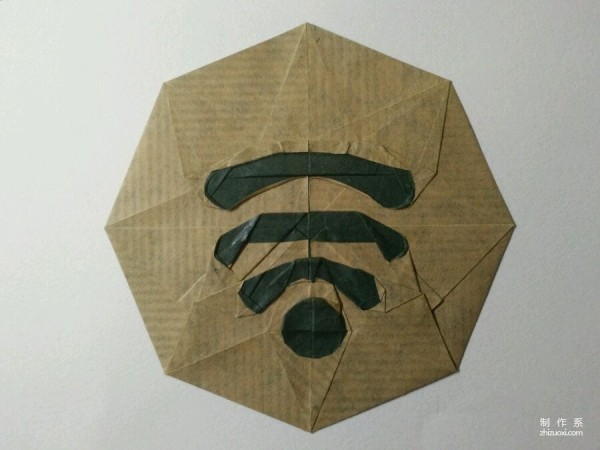 Full grid wifi signal icon logo origami real shot tutorial