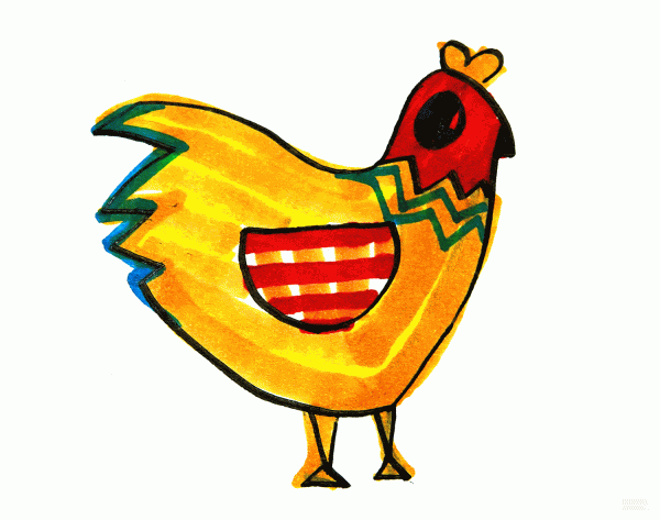 Learn how to draw simple strokes of a hen