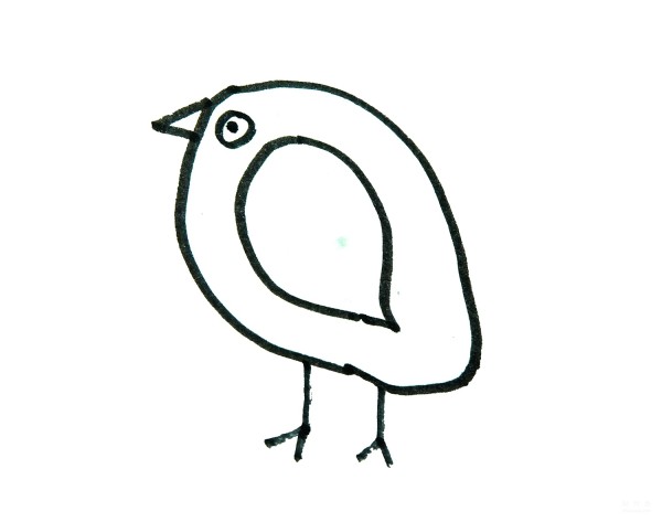 Learn to draw simple drawings, baby birds