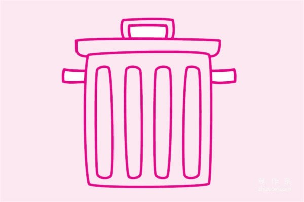 Learn to draw simple drawings, simple trash cans