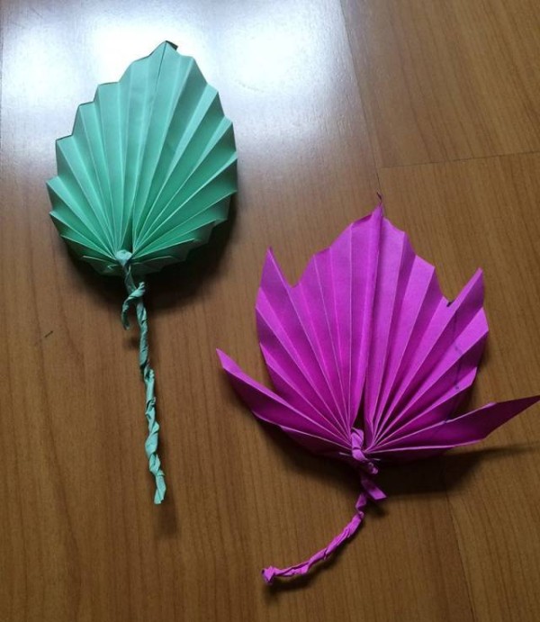 Illustration method of creative handmade leaves