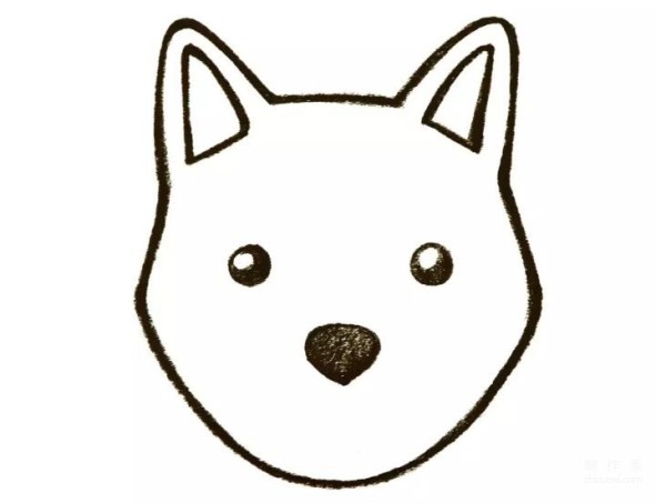 Learn to draw simple drawings, simple drawings of cute puppy heads