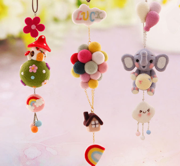 Dreamy DIY creative wool felt travel bar car hanging accessories