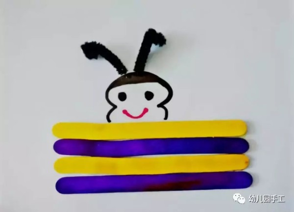 Illustrated tutorial for making popsicle sticks with little bees