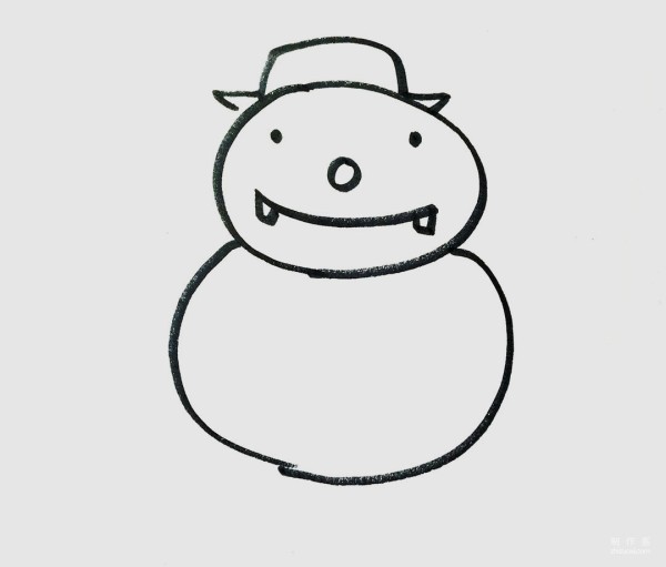 A collection of simple simple drawing pictures for kindergarten children, a simple drawing method of a cute snowman