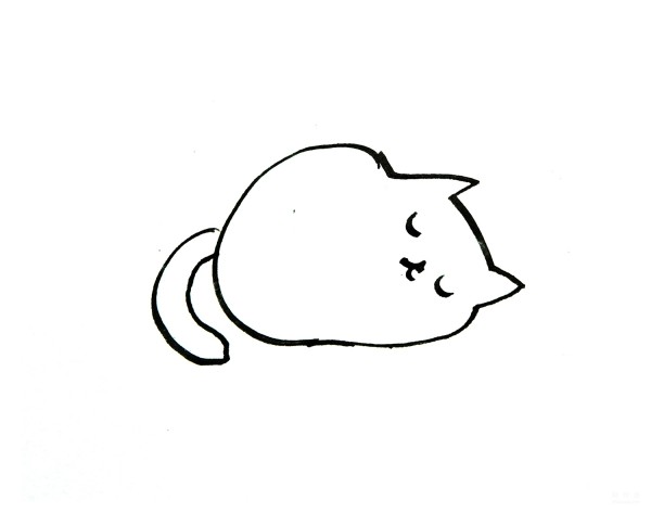 Learn to draw simple drawings, simple drawings of sleeping kittens